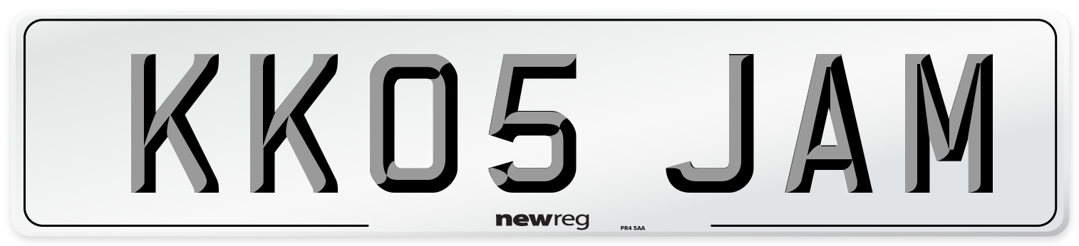 KK05 JAM Number Plate from New Reg